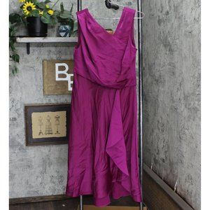 Taylor Womens Ruffle Front Sleeveless Midi Dress 165adea2232601 Berry Purple 10P